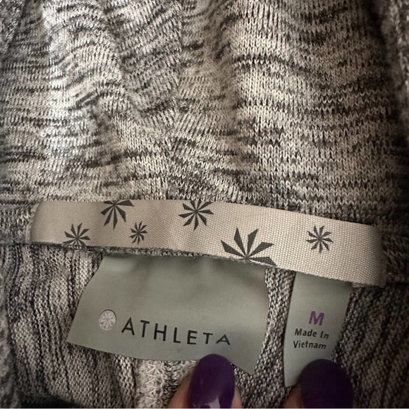 Athleta Heather Marled Gray Full Zip Front Jacket Size Medium - Picture 6 of 9